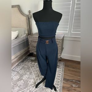 Fashion nova blue pants set